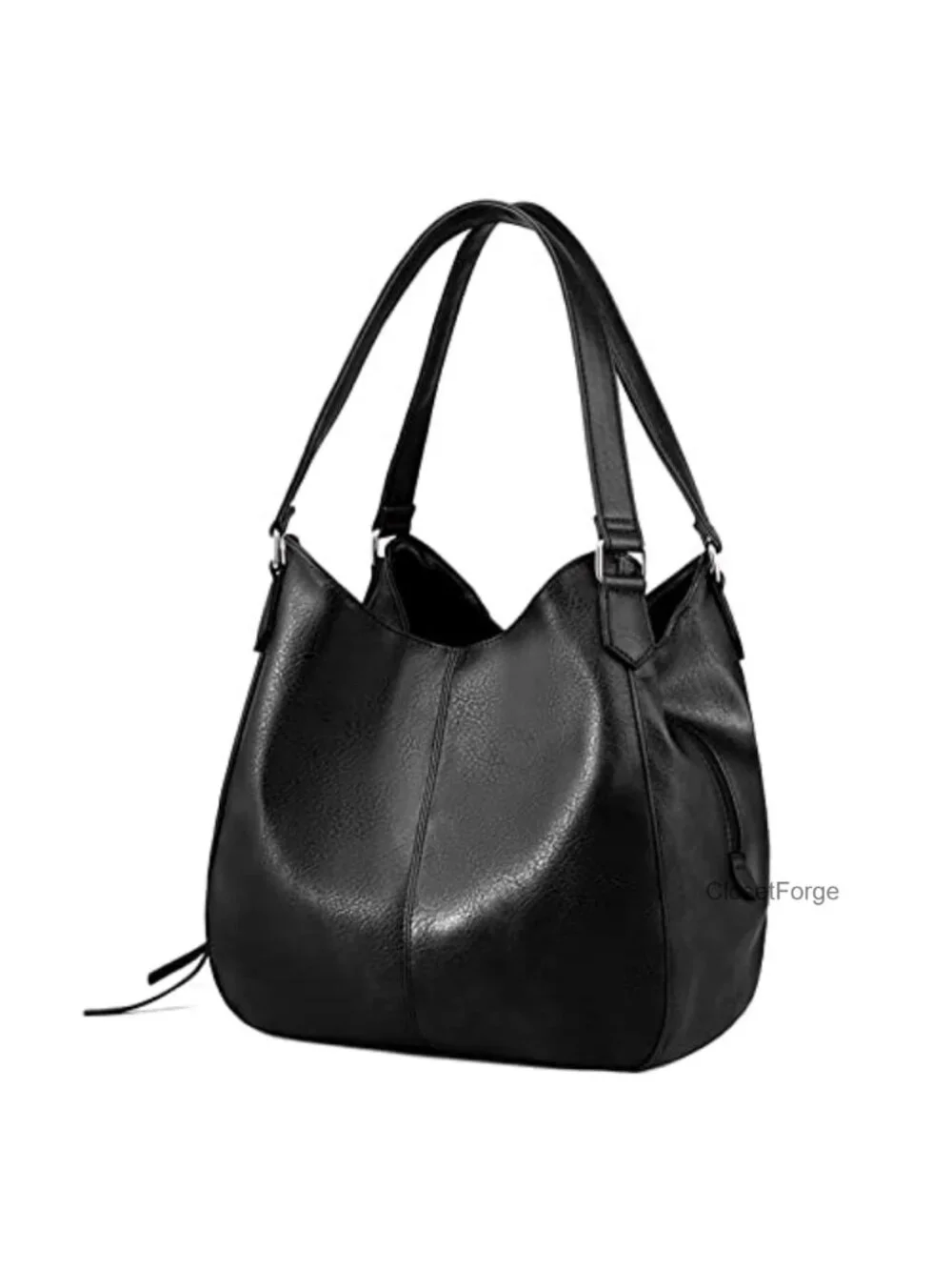 Vegan Leather Hobo Shoulder Bag Multi-Pocket Tote for Women